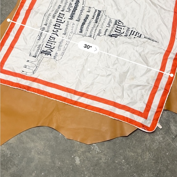 Vtg Philadelphia Silk Scarf with Red Border Made in Italy - Picture 8 of 9